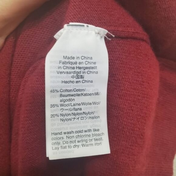 J. CREW Womens Sweater SZ L Teddie‎ Wool Cotton Pullover Burgundy Ribbed Soft - Picture 5 of 9